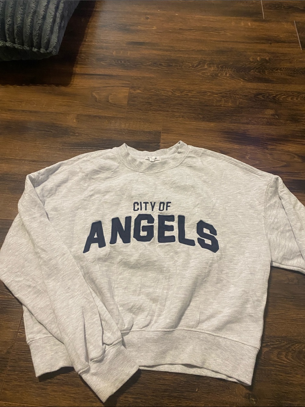 Garage City of Angels Crewneck Sweatshirt - Light Gray with Navy Lettering